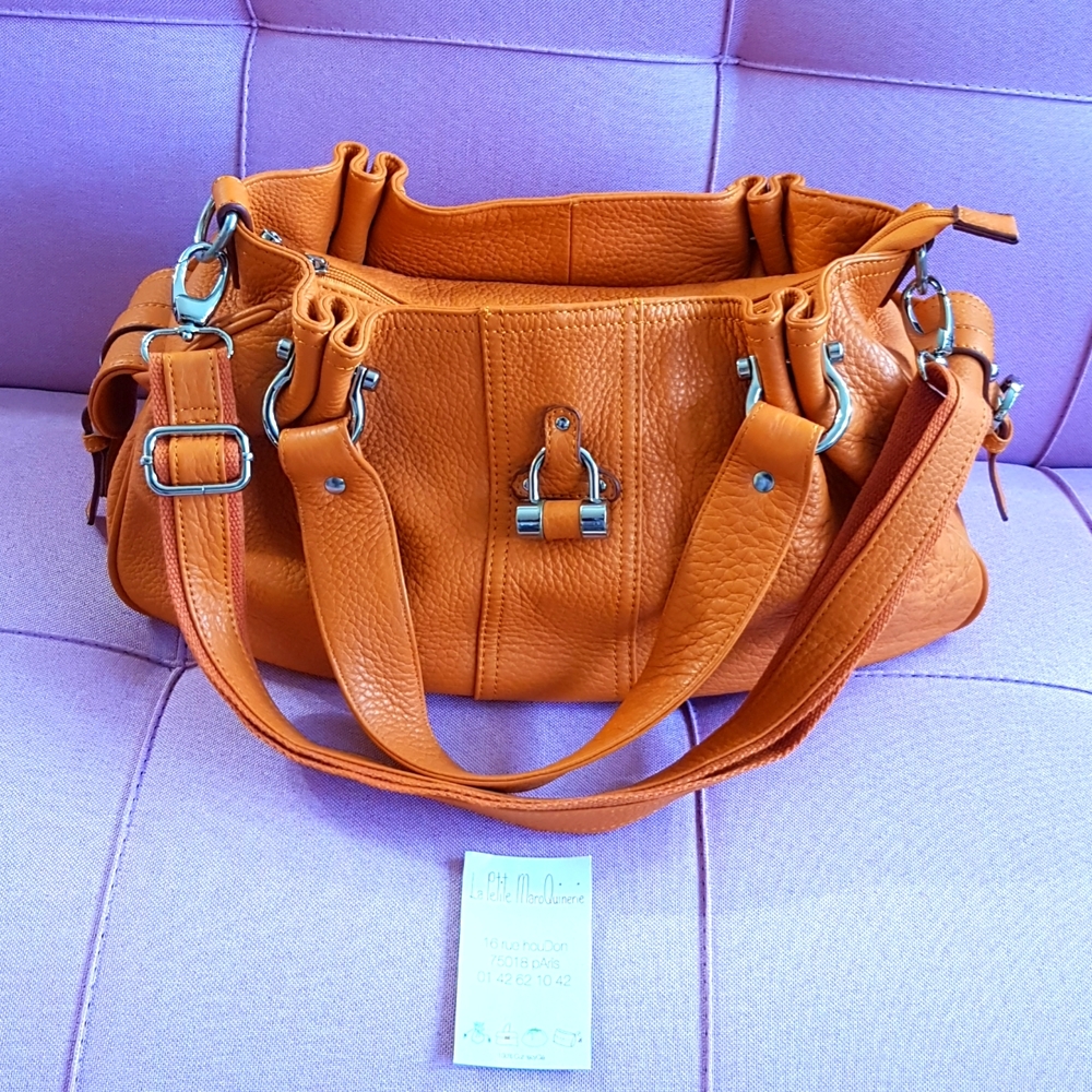 NEW! Paris French Maroquinerie Large Leather Bag